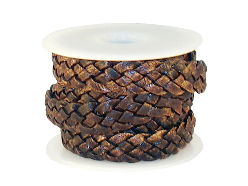 Cords Craft, 12mm 5 Ply Flat Braided Leather String Bolo Cord, Lace for Jewelry Making, Bracelets, Necklaces, Wraps, Crafts and Hobby Projects (Vintage Dark Brown, Roll of 2 Meters) - Image 2